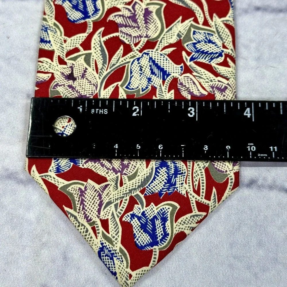 Vintage Christian Dior Monsieur Men's Silk Tie Floral Made‎ in USA 56
